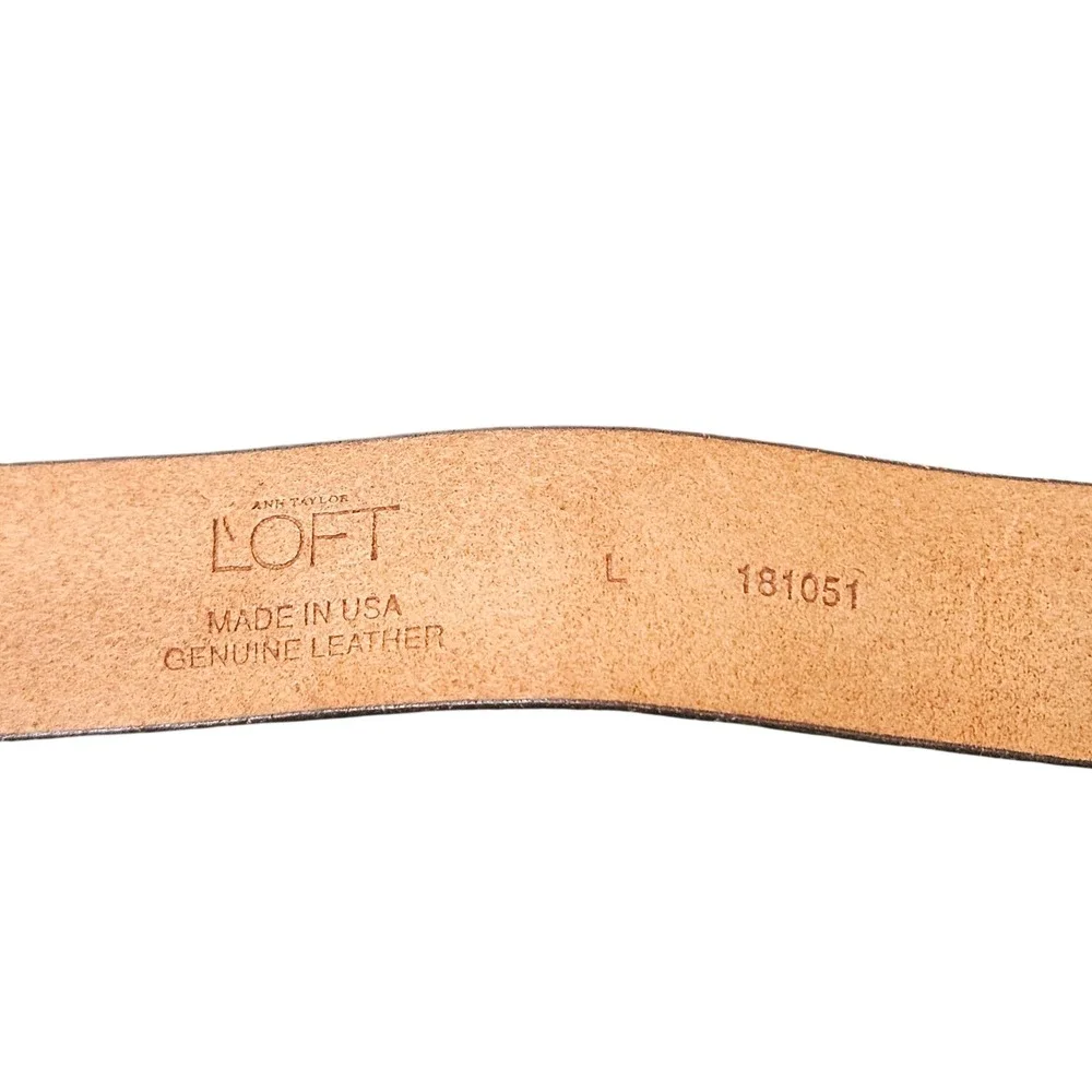 Ann Taylor LOFT Brown Textured Leather Belt‎ Double Oval  display picture 2